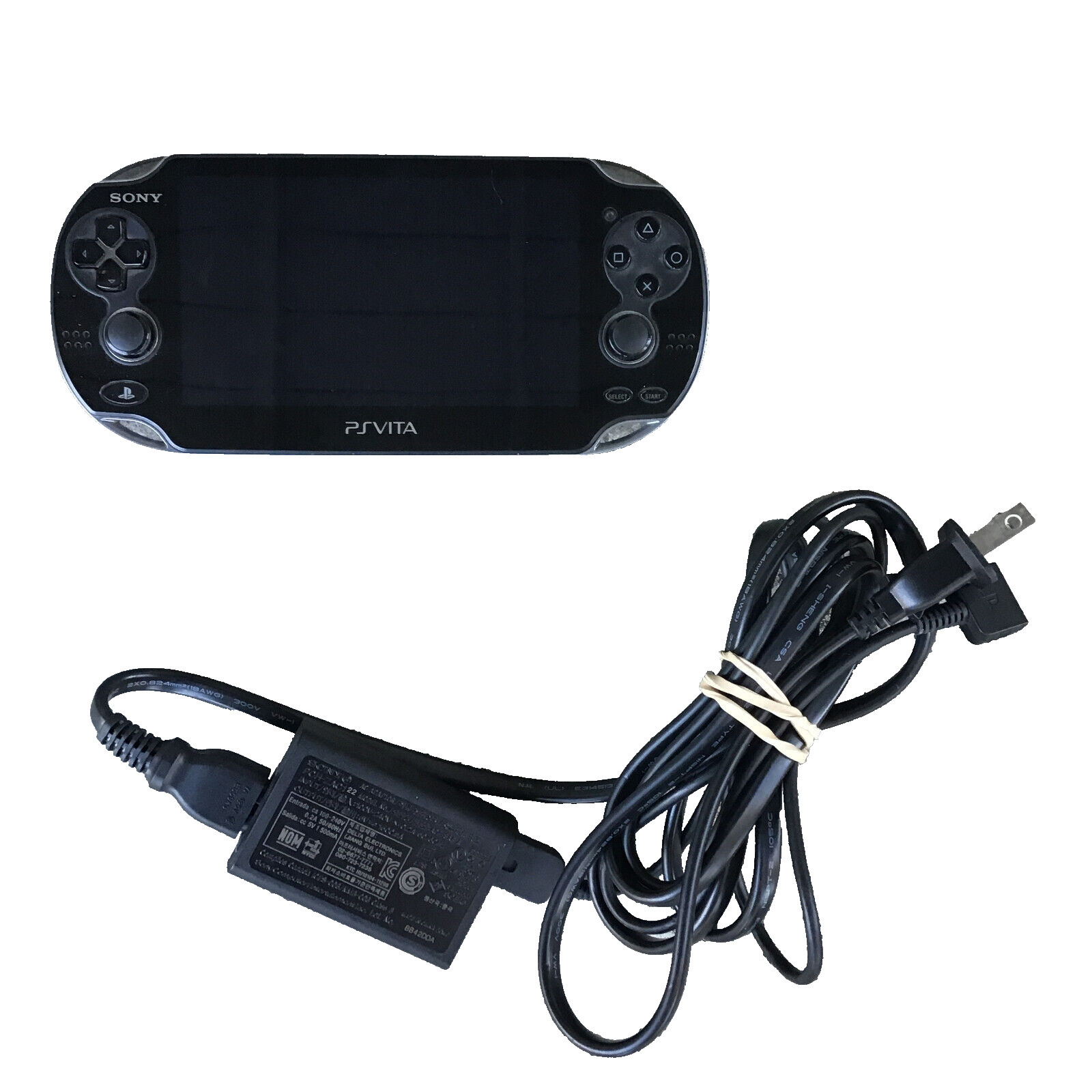 Sony PlayStation Vita PCH-1001 Black Handheld Console with OEM Charger Tested