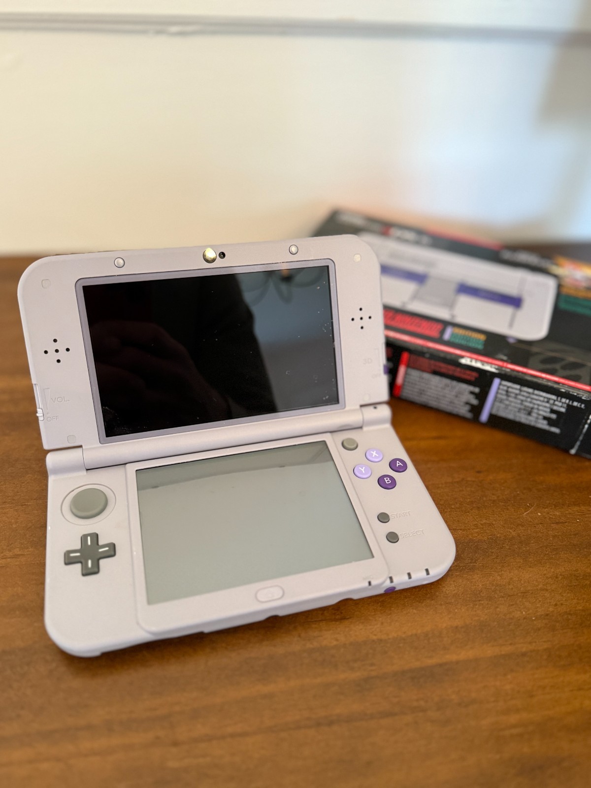 Nintendo 3DS XL SNES Edition Gray Purple w/ Box – Barely Used – NO STYLUS