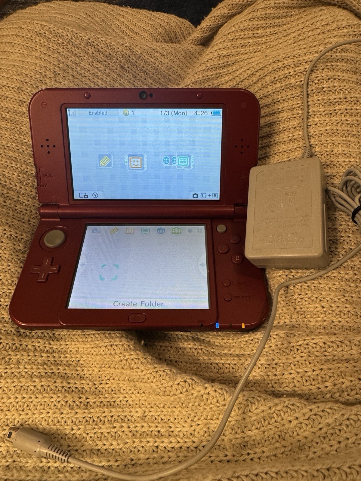 Nintendo 3DS XL Red Handheld System with 3D Audio Technology