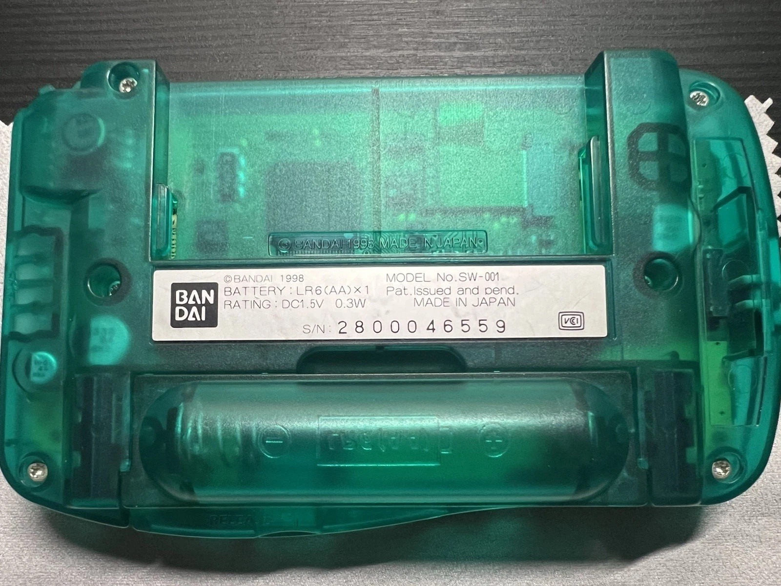 Bandai WonderSwan Clear Green Handheld Working US Seller