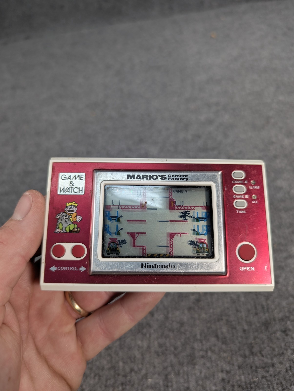 Nintendo Game And Watch Handheld Console Mario’s Cement Factory TESTED