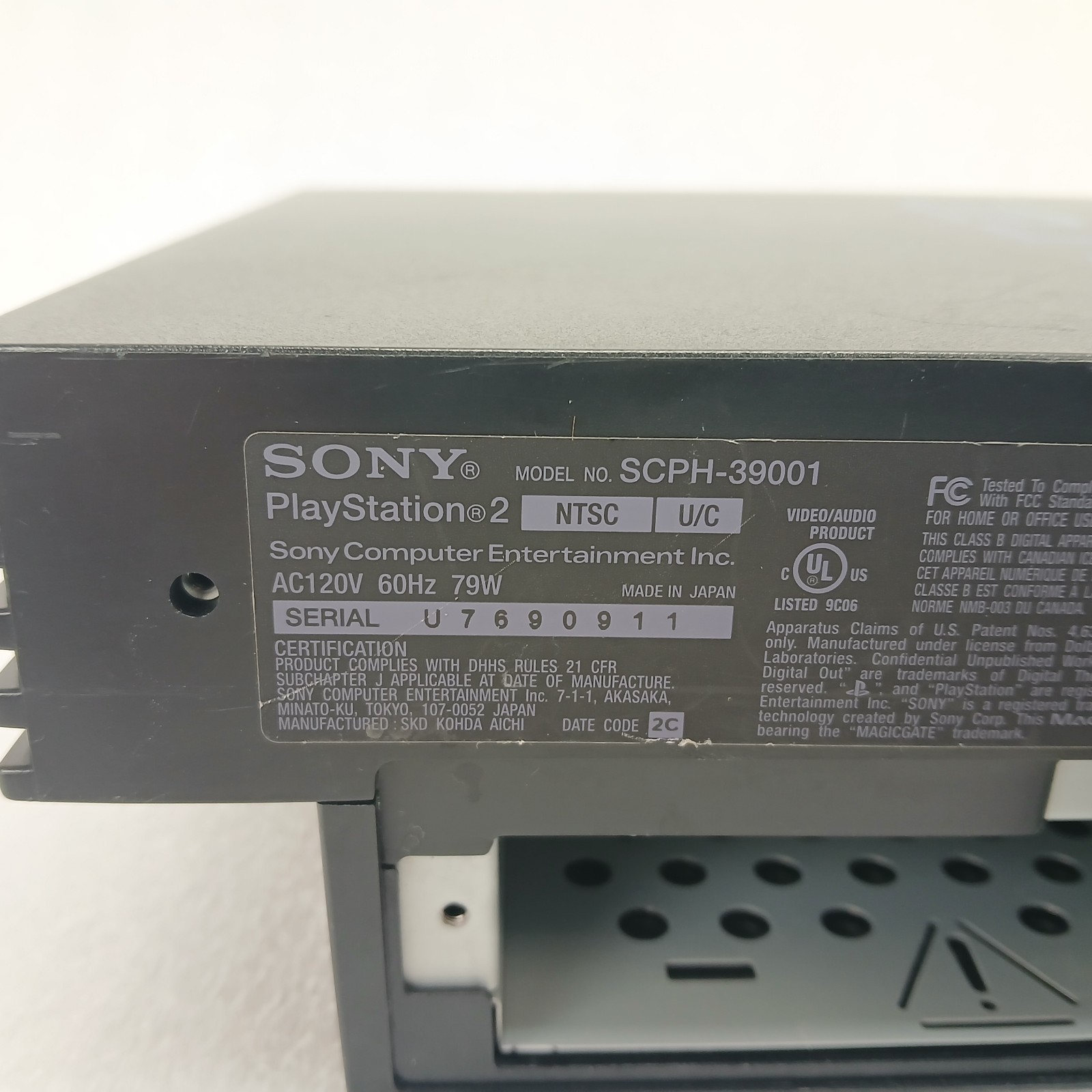 Sony PlayStation 2 PS2 Fat SCPH-39001 Console and SATA Adapter Tested & Working