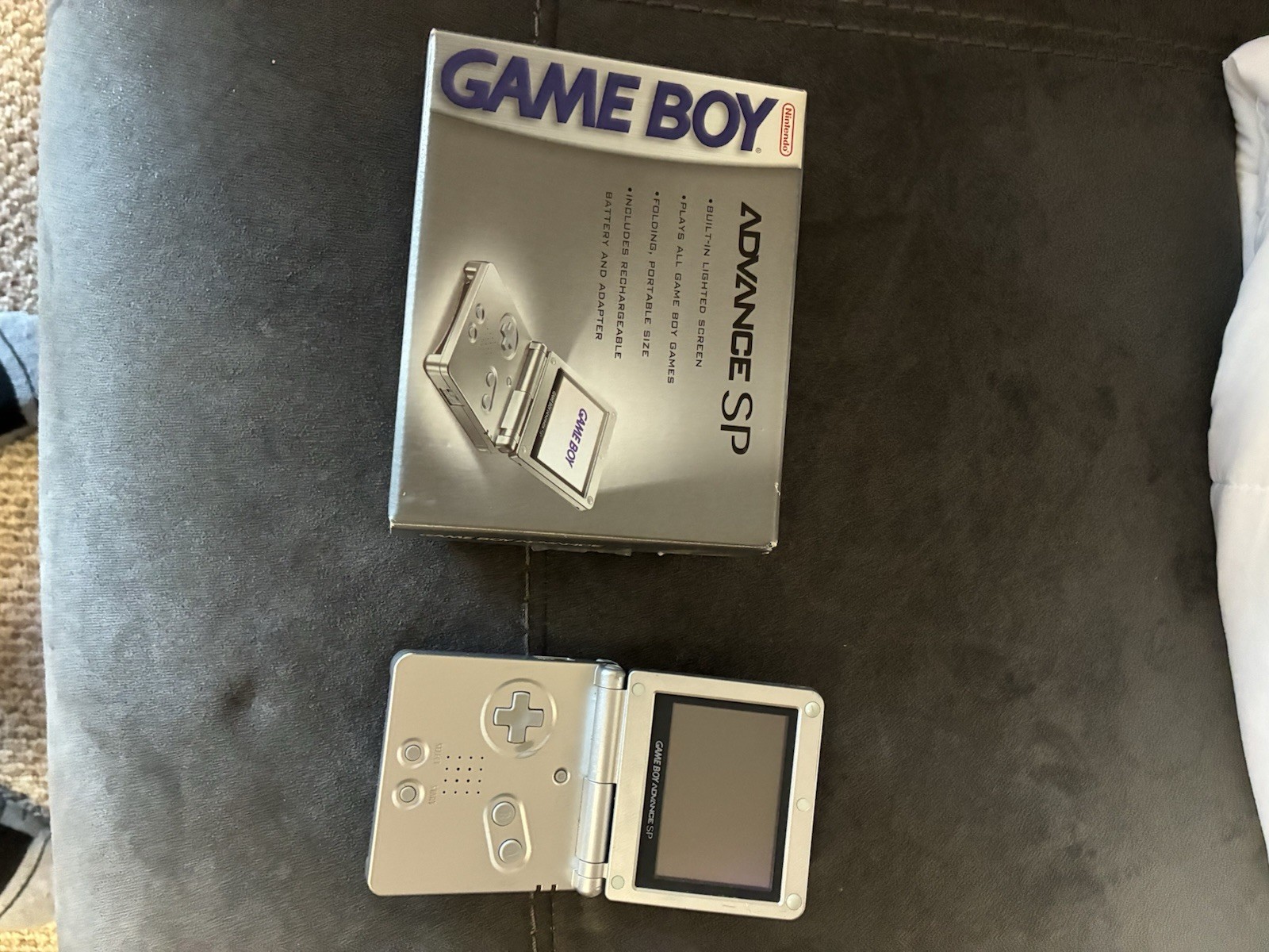 Gameboy Advance SP Silver With Box Battery Needs Replace!