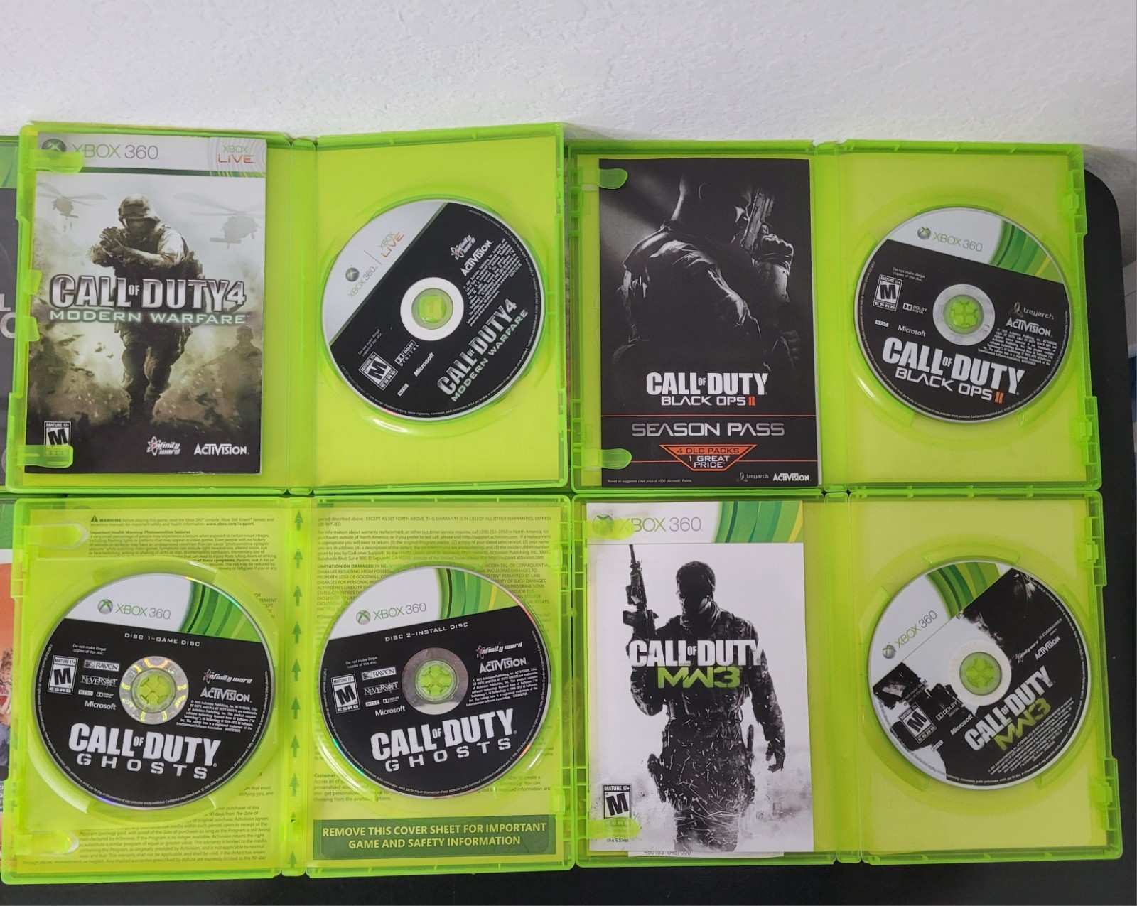 Xbox 360 S White Model 1439 Console 19 Game Bundle Kinect Nyko Tested Working
