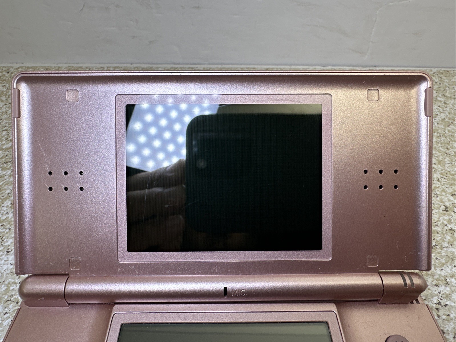 Nintendo DS Lite USG-001 Metallic Rose W/Charger, Stylus & 7 Games Tested/Works