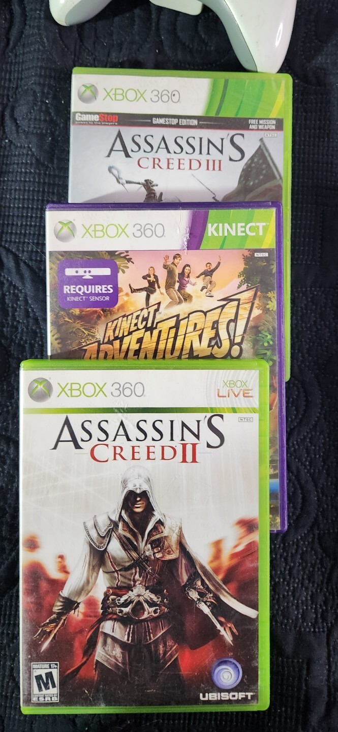 Microsoft Xbox 360 Gaming Console and Kinect – Black + games & Controlers