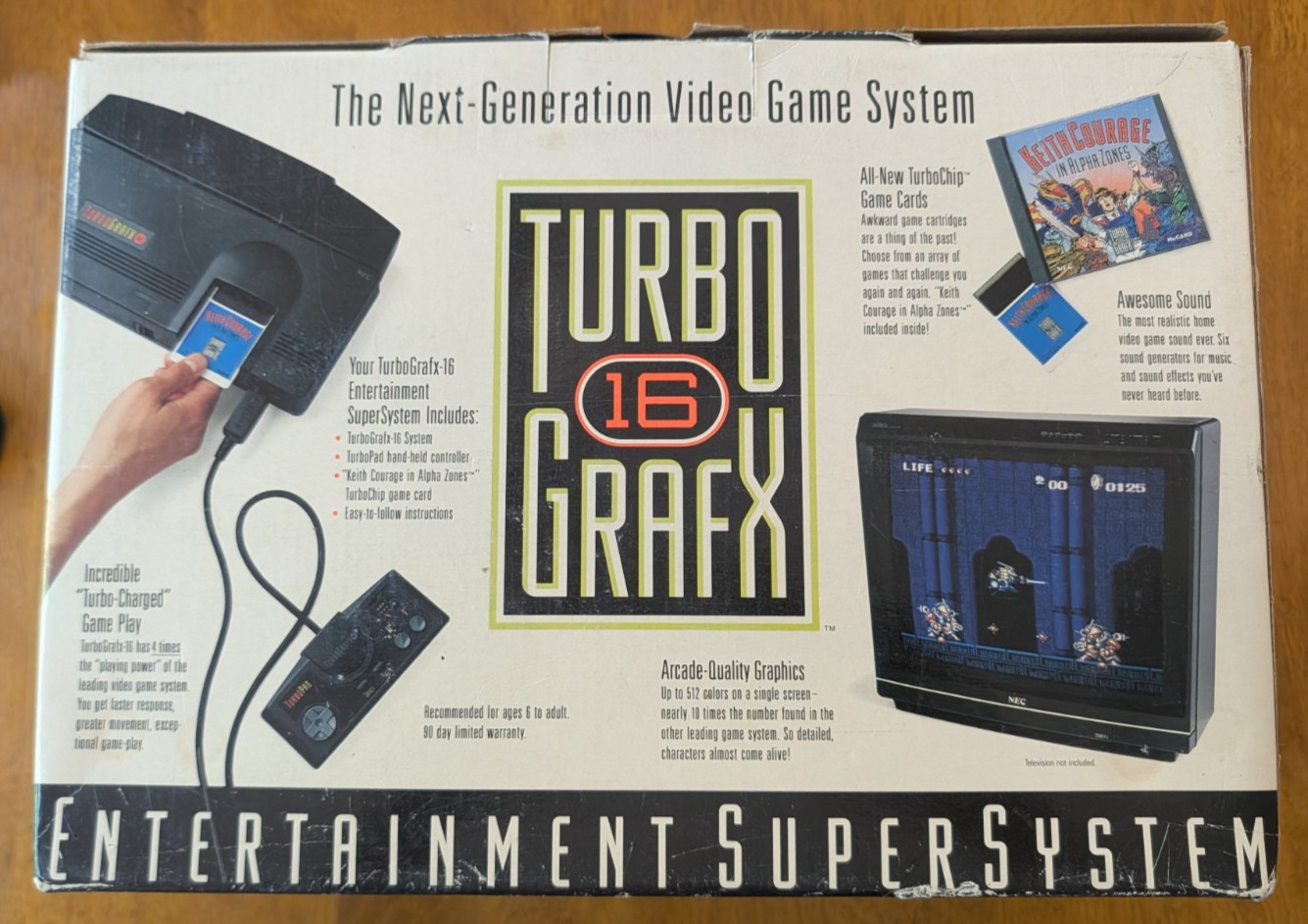 NEC Turbo Grafx-16 Console with Cables, Controllers, Games, original box