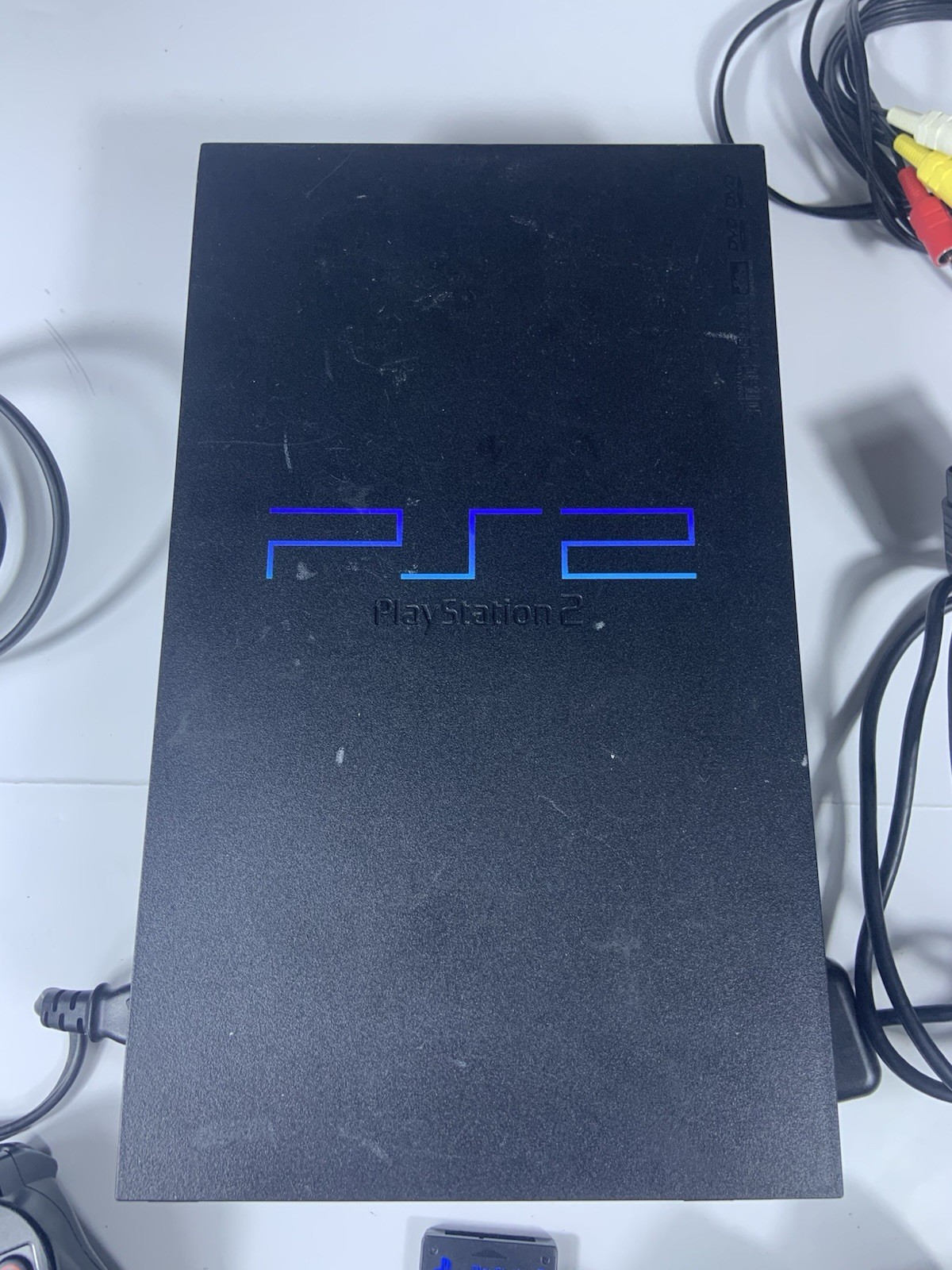Sony PlayStation 2 Black NTSC Console with 2 Controllers 8MB Memory Card Working