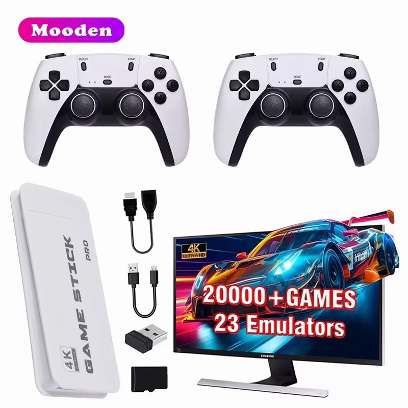 4K Retro Game Stick Built-in 20000+ Games, HDMI Output 3D Nostalgia 64g Memory