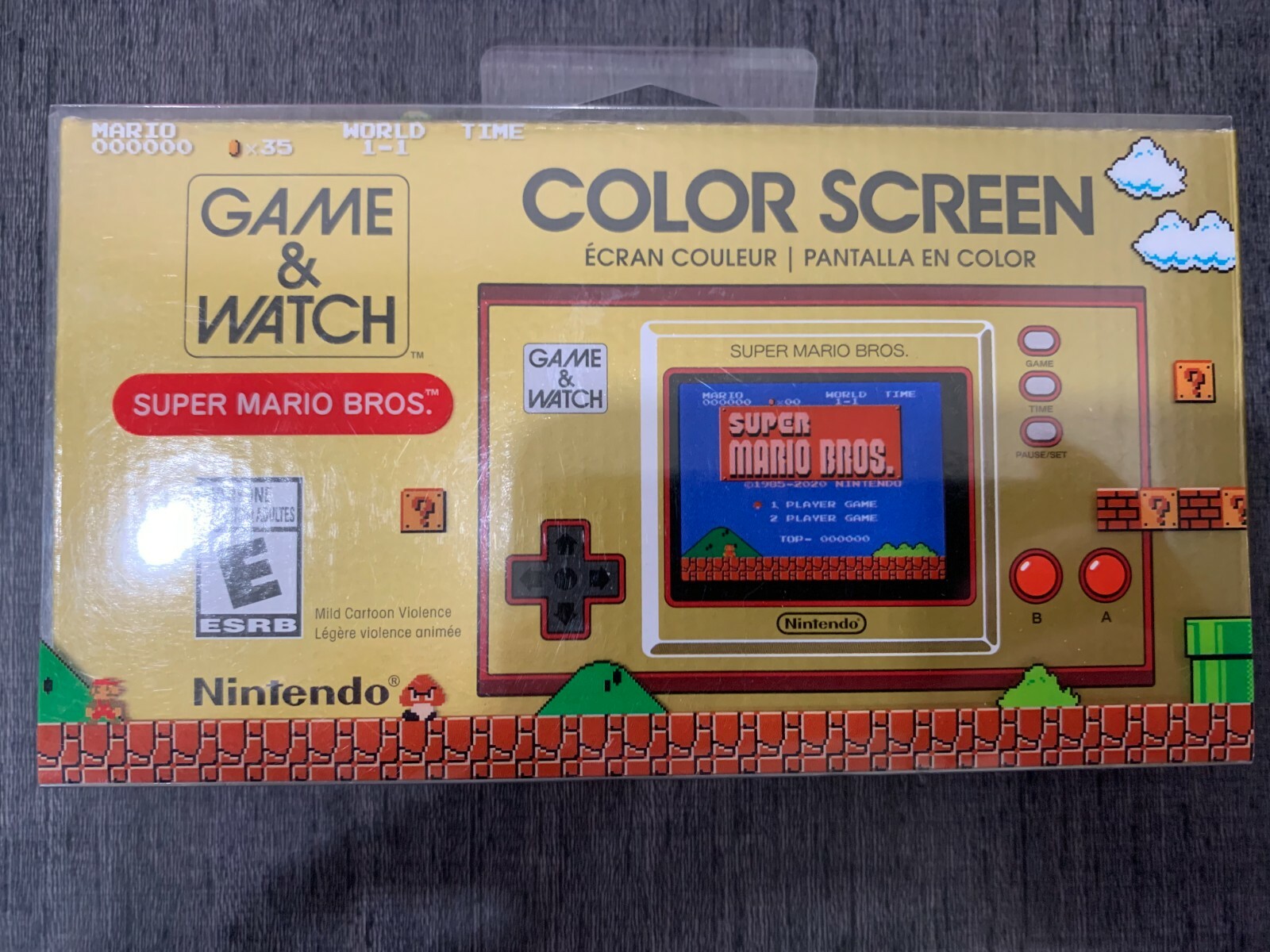 Nintendo Game & Watch Super Mario Bros Handheld Console Clock – New Sealed