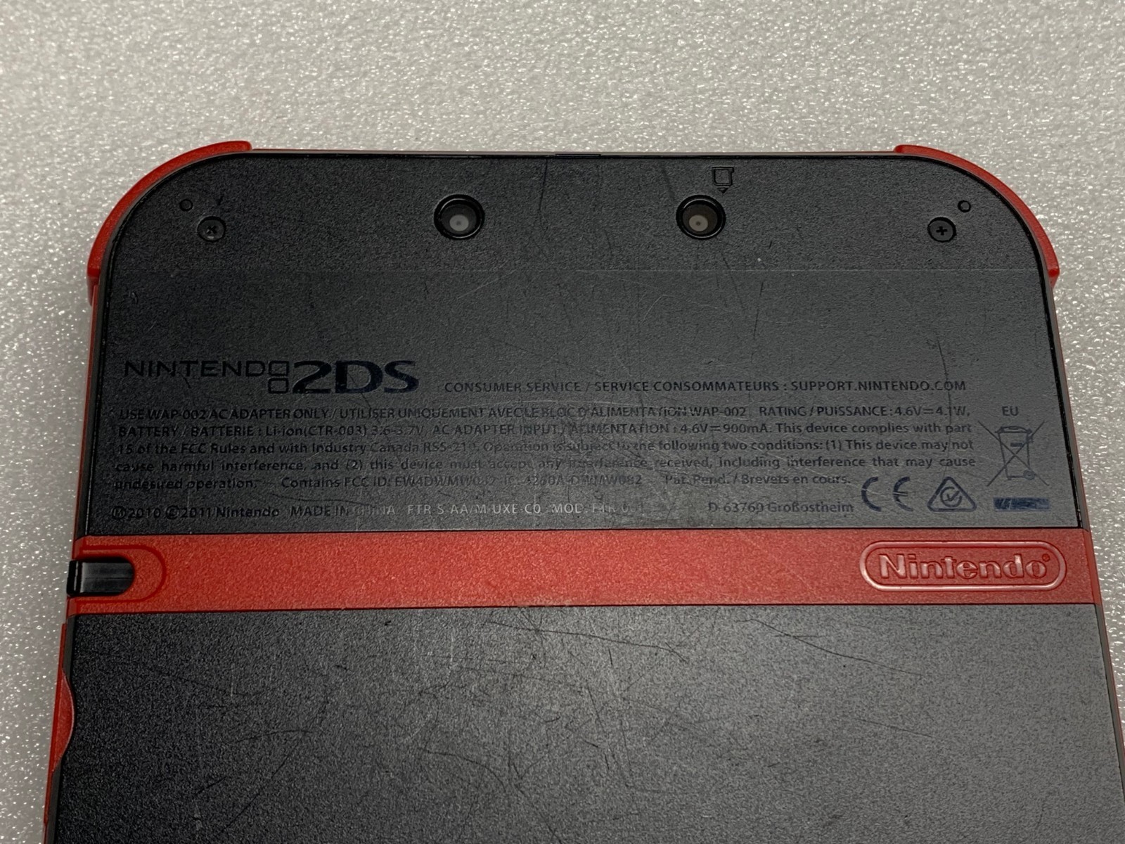 Nintendo 2DS Black & Red Handheld Video Game Console System FTR -001
