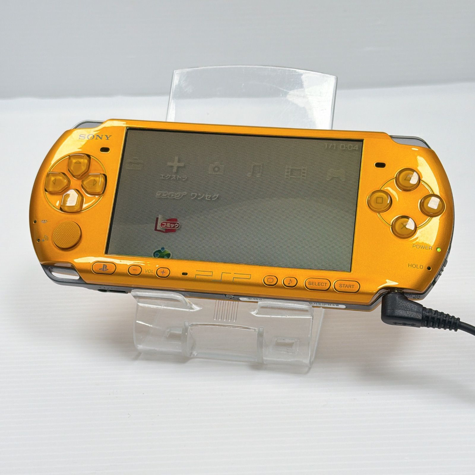 Sony PSP 3000 Bright Yellow Console PSP-3000 Tested w/ 128MB Card JP
