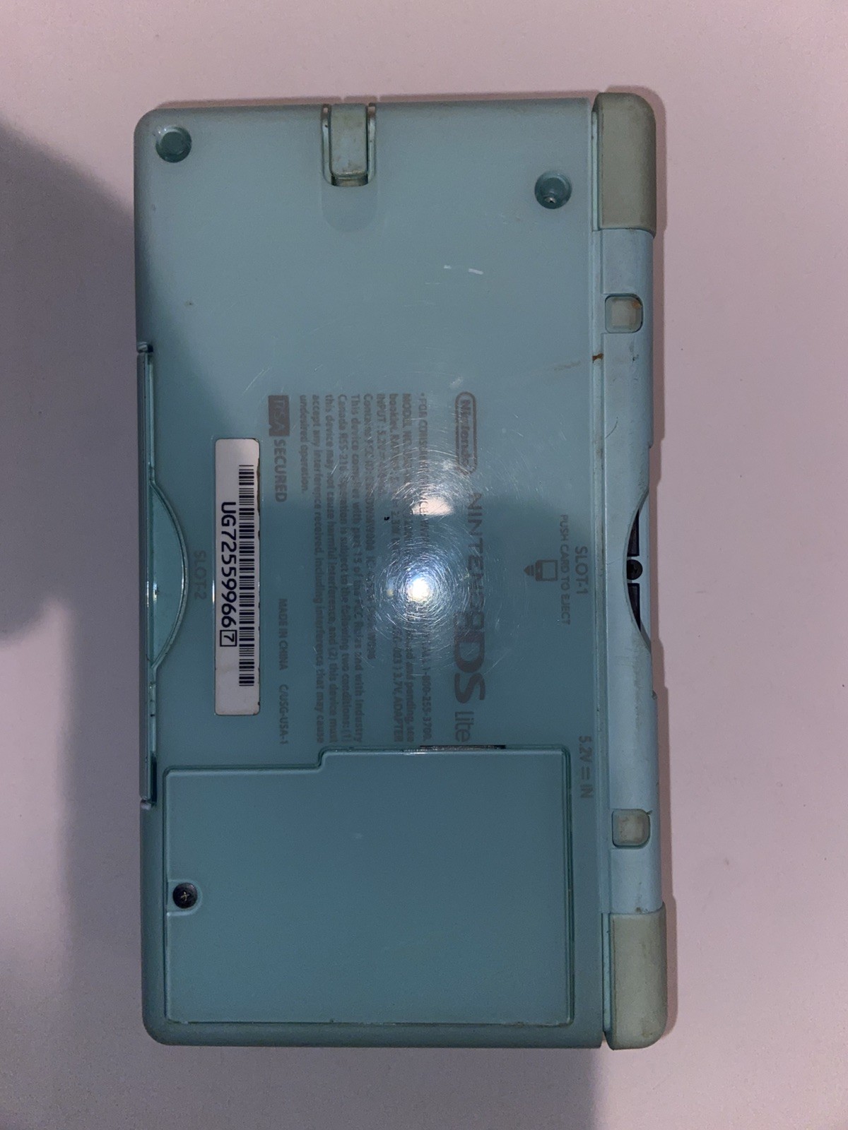 Nintendo DS Lite Turquoise Blue Green Handheld System W/ Stylus Great Condition