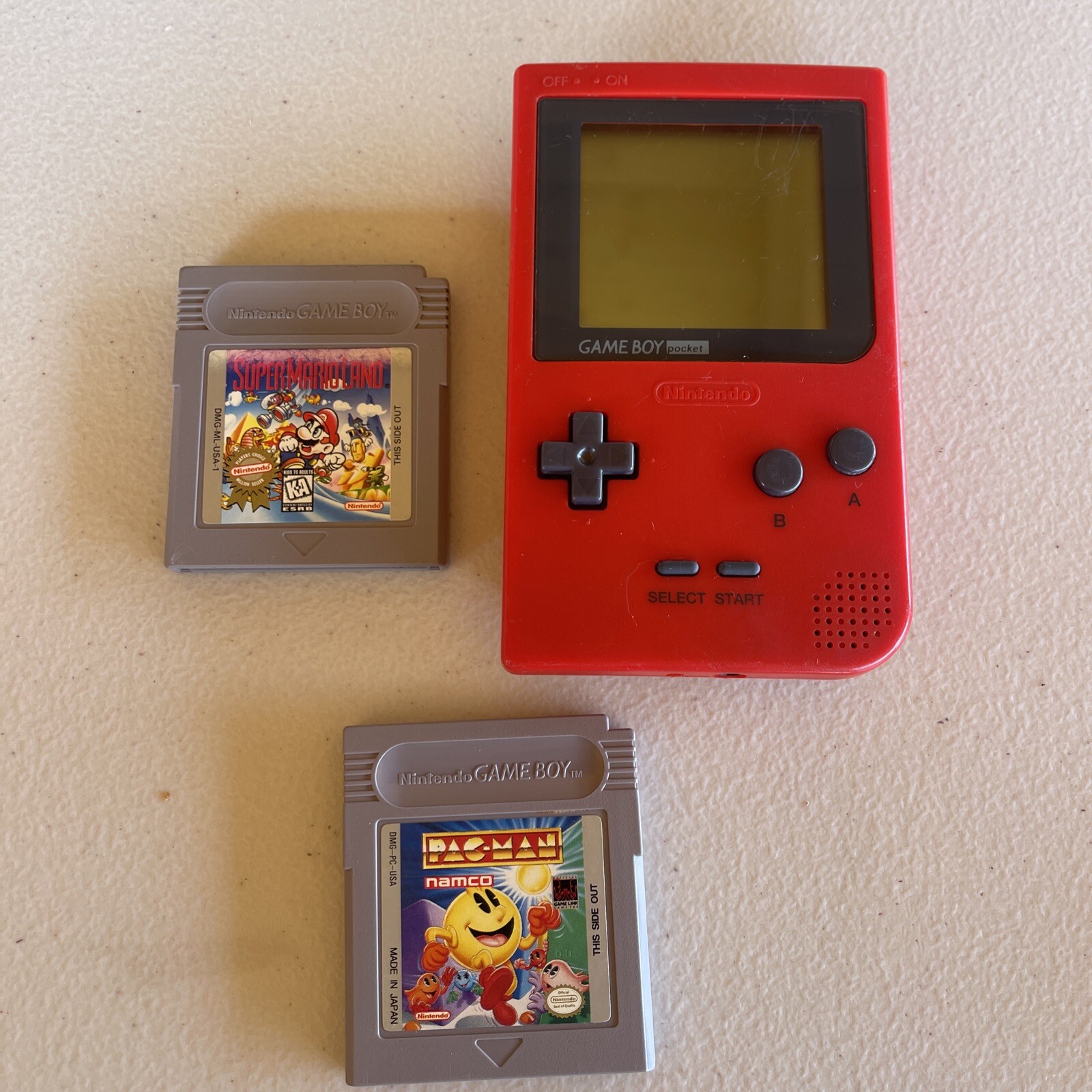 Nintendo Game Boy Pocket – Red works perfect no issues. super mario land pac man
