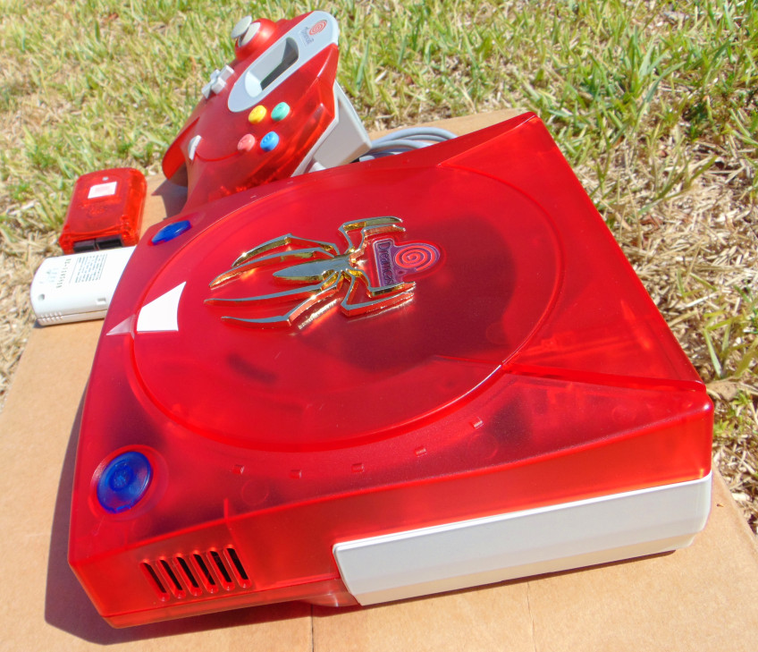 💙 SEGA Dreamcast HKT-3020 Home Console 💥 SEE THRU RED 💥 Custom🌟 glows ✨