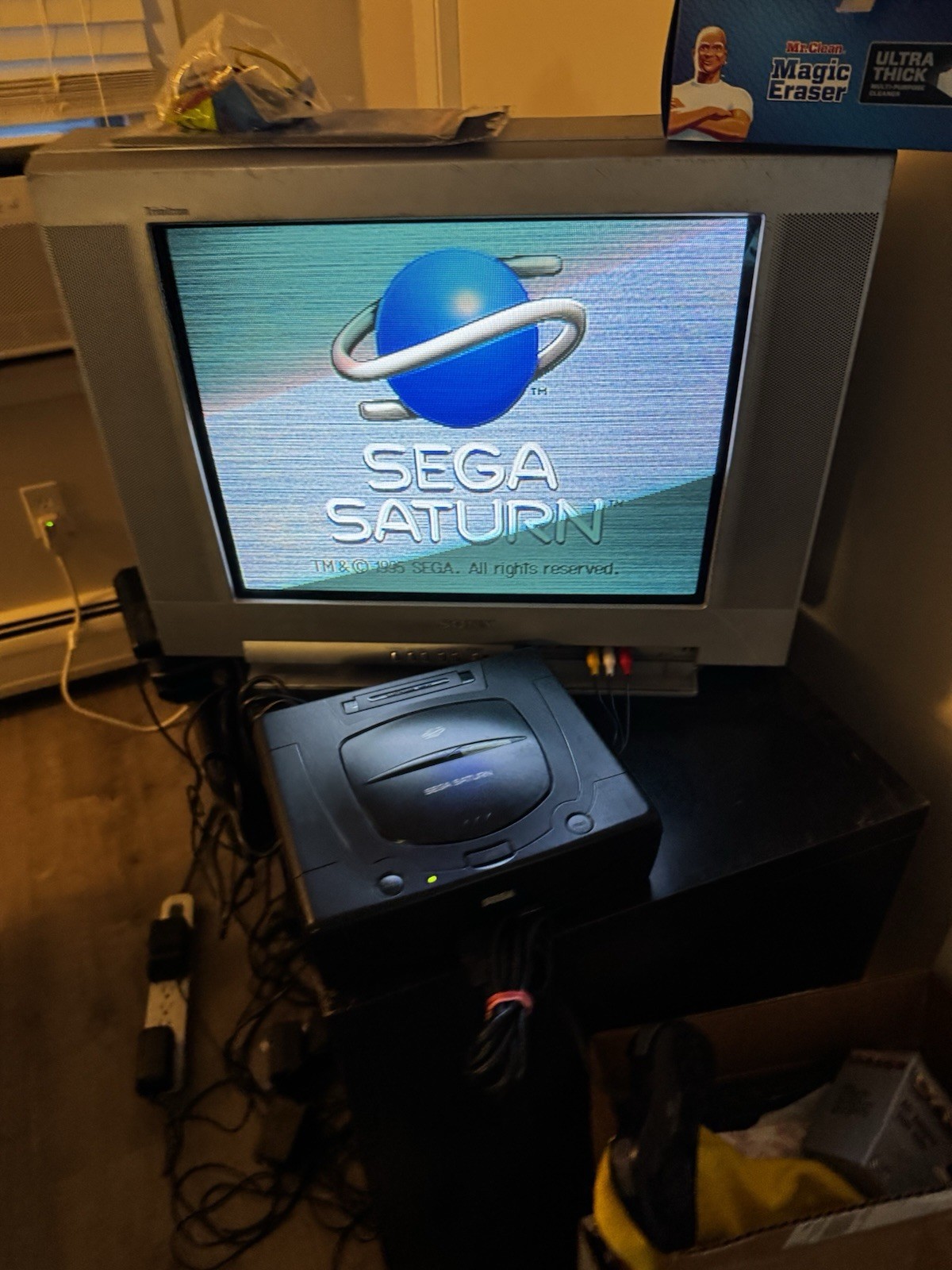 Sega Saturn Model 2 Console W/ Controller Cables Impact Racing Game Works Great!