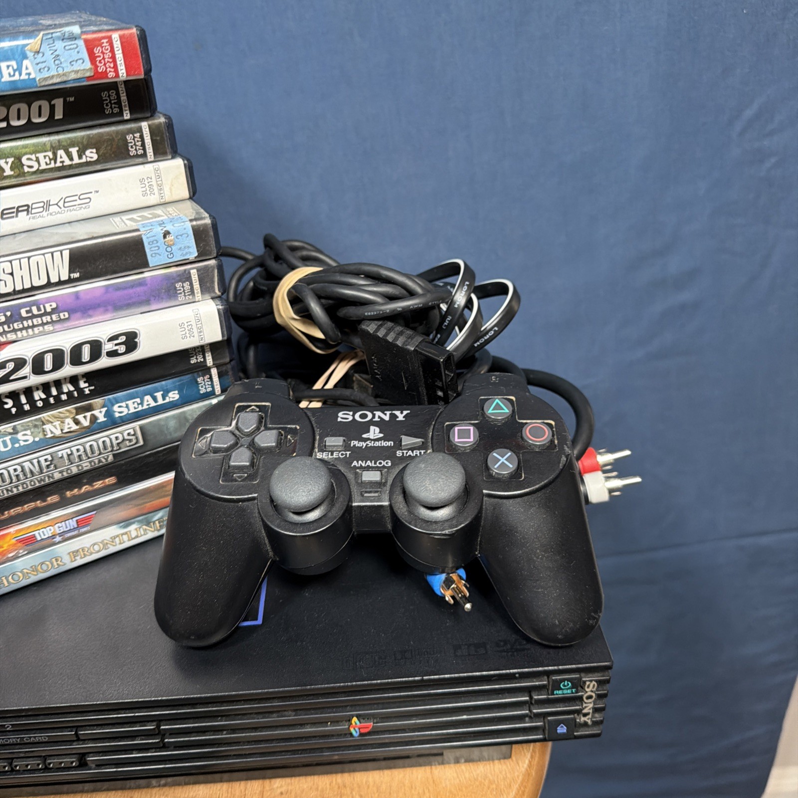 Sony Playstation 2 Fat PS2 Console SCPH-30001 w/ Controller Cables & 13 Games