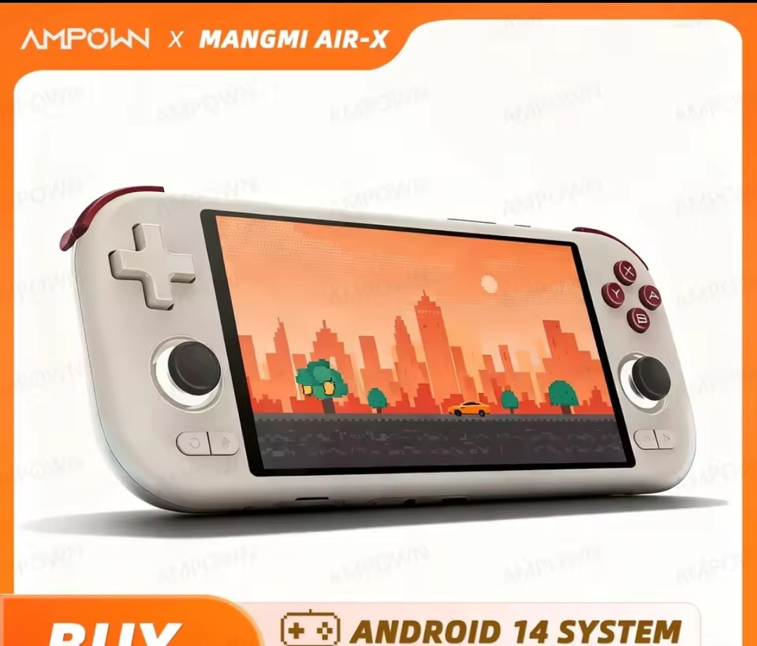 AMPOWN MANGMI AIR-X Android 14 System Handheld Game Console White Red USB-C