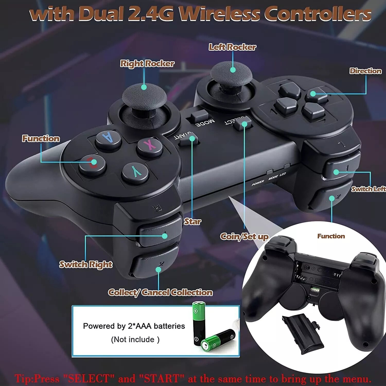 Retro 2000+ Game Console 4K HDMI Output Plug and Play +Game Gamepad Controllers