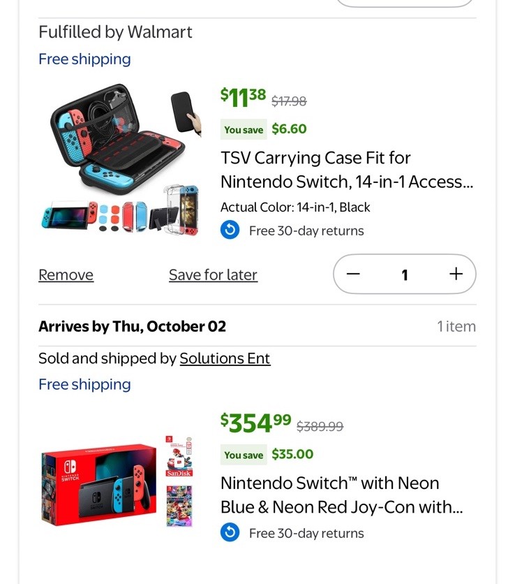 Nintendo Switch with Blue and Red Joy-Con Controllers and Mario Kart 8 – Black