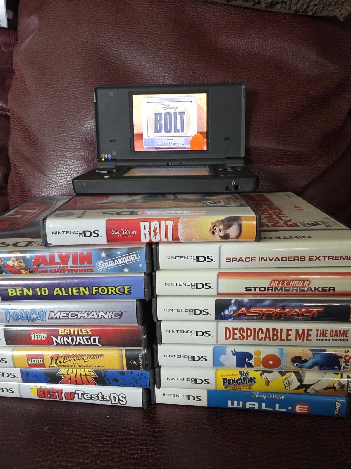Nintendo DSi Console Bundle Black + 15 Games Charger Case Stylus Tested Working