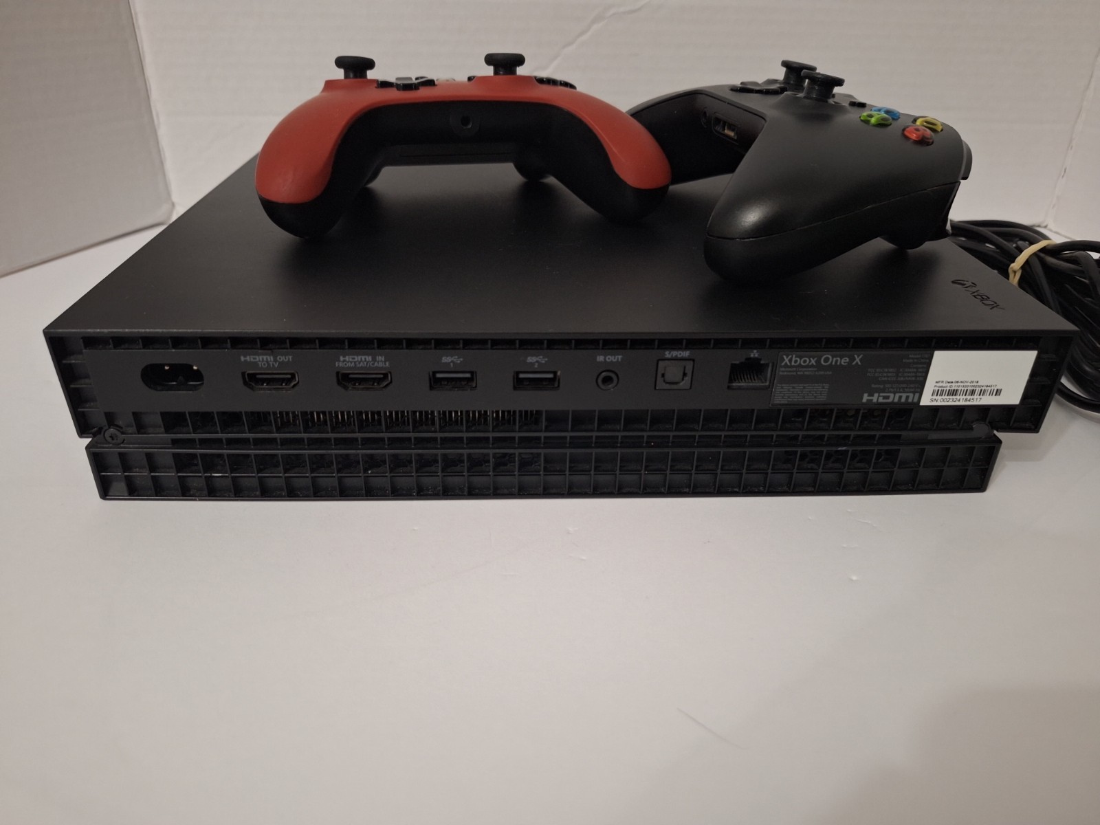 Microsoft Xbox One X Console 1TB 1787 BUNDLE 2 Controllers, Power Cords, 5 Games
