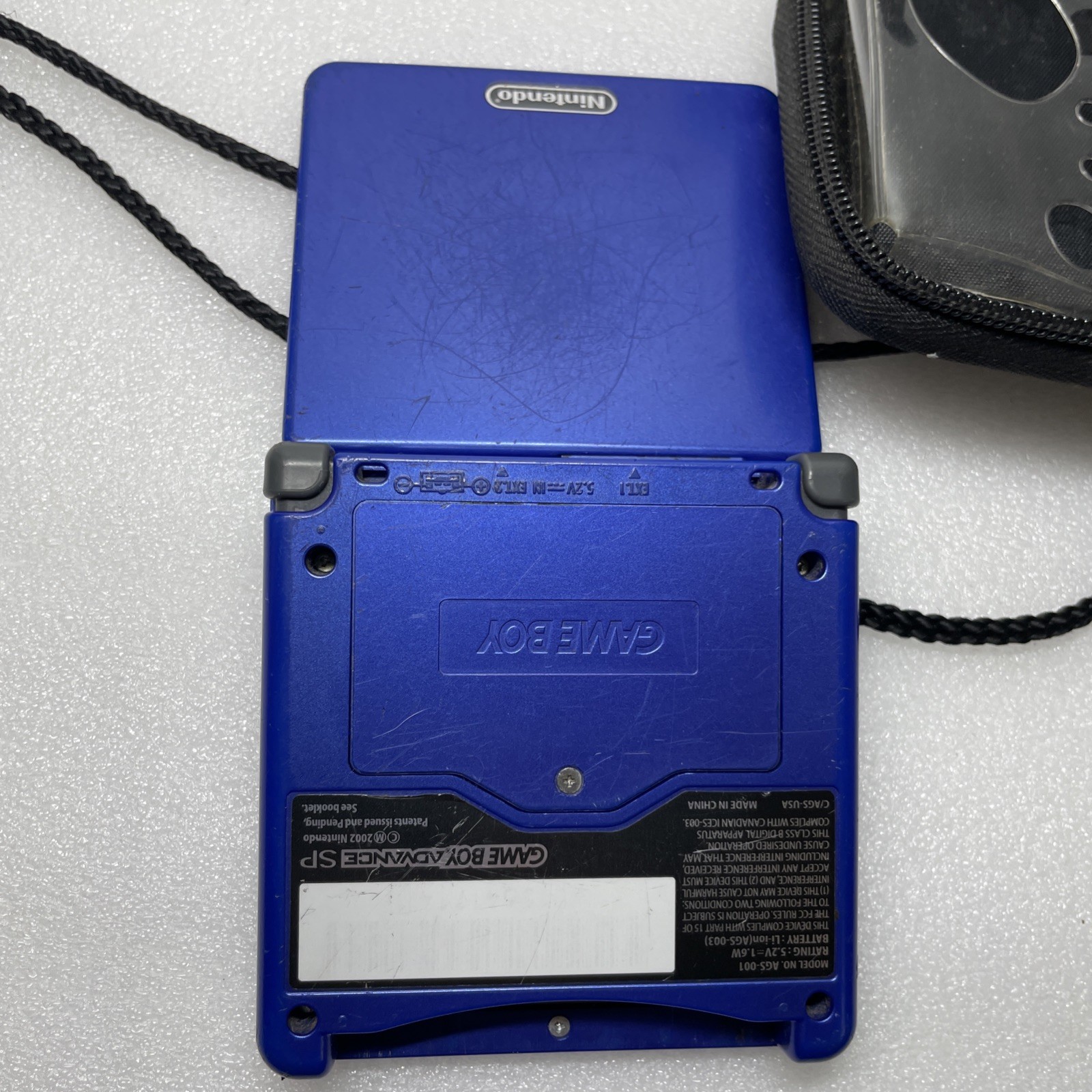 Nintendo Game Boy Advance SP Blue Handheld Console And Case Without Charger