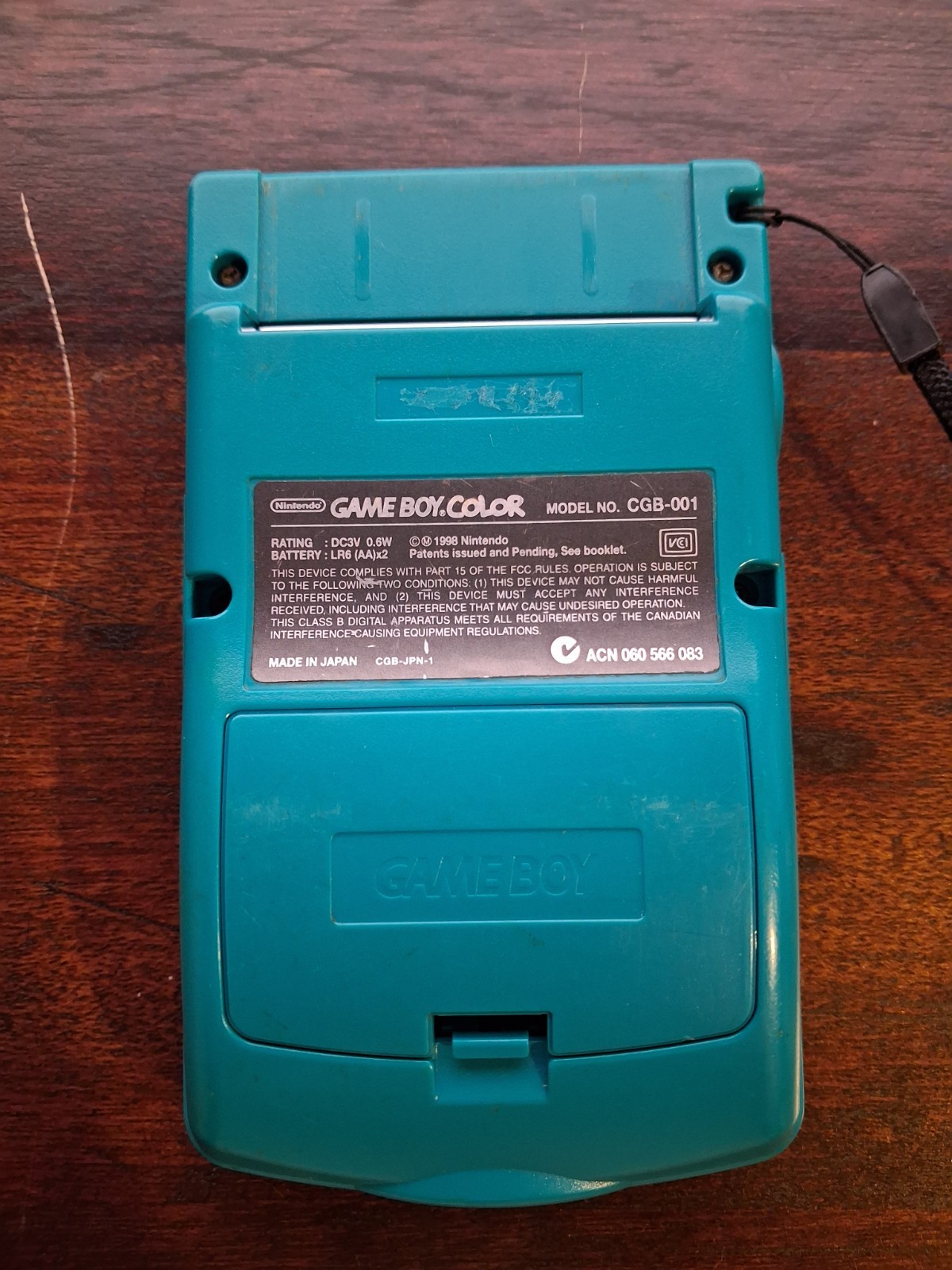 Nintendo Game Boy Color Teal CGB-001 1996 Authentic TESTED