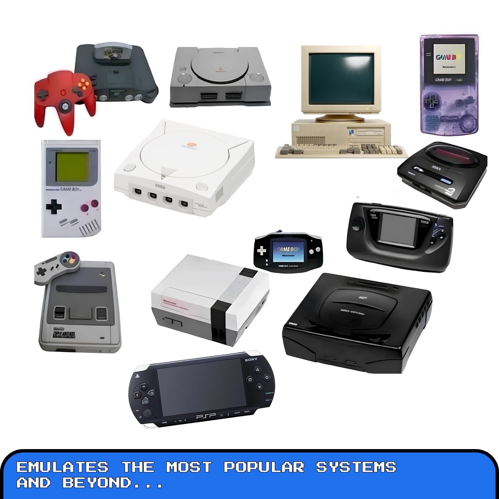 Retro Gaming Laptop Netbook Batocera 128GB Mini PC Emulation Console Controller
