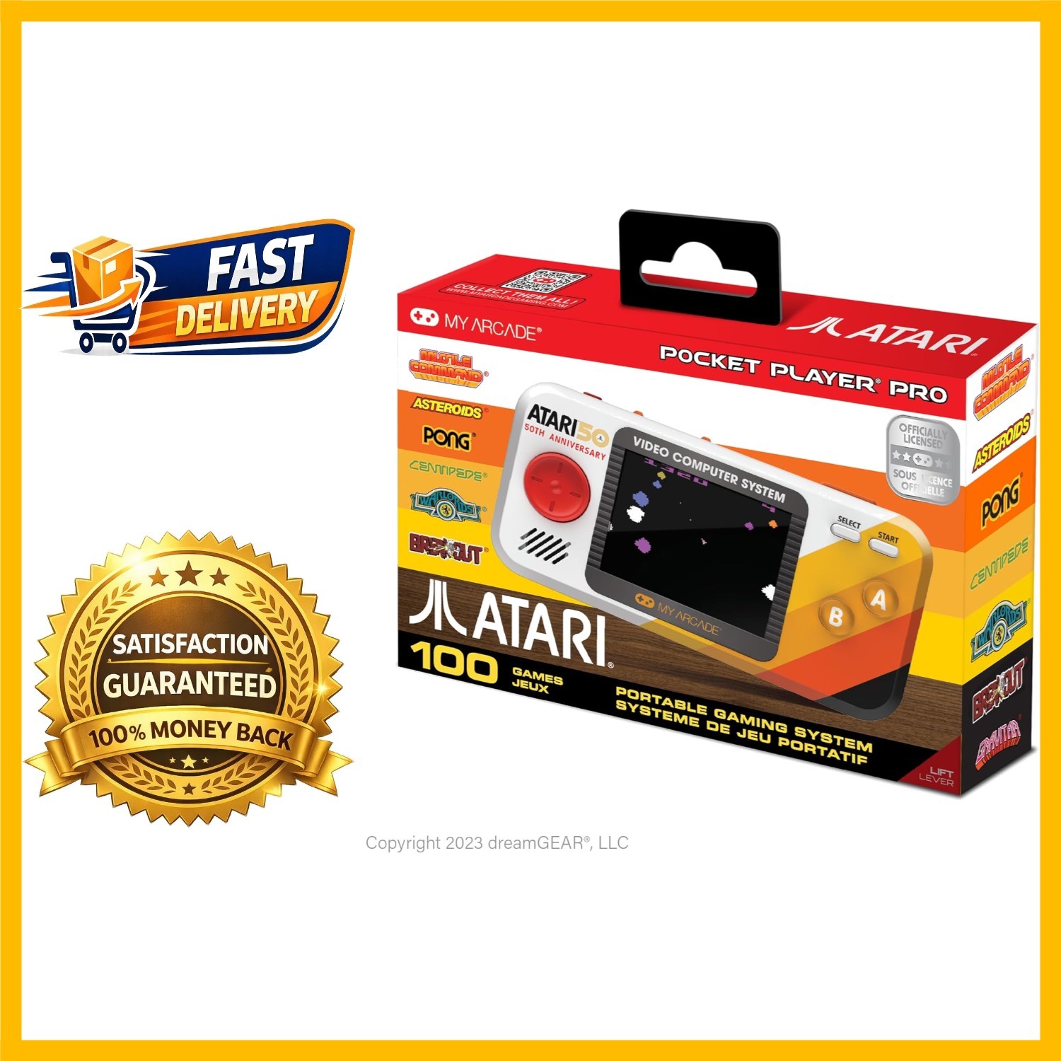 Ergonomic Atari Pocket Player: 100 Games, 2.75″ LCD Display – Gaming Redefined