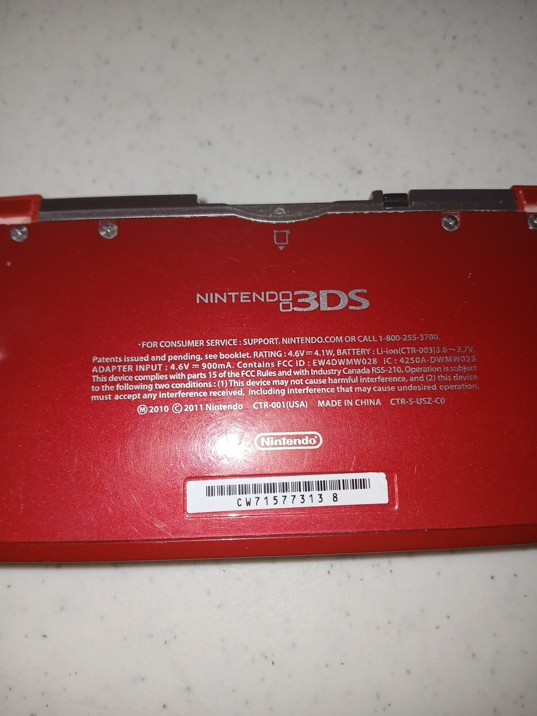 Nintendo 3DS CTR-001 Red 3D Handheld System w/ New Super Mario NTSC-U/C & 2…