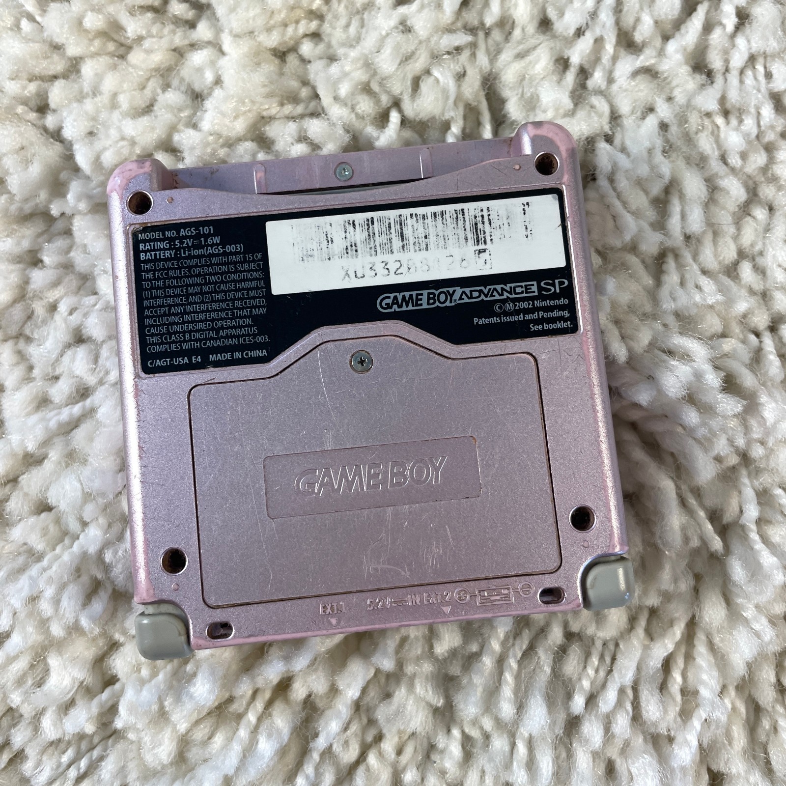 Nintendo Gameboy Advance GBA SP Handheld System Pearl Pink Model AGS-101 Tested