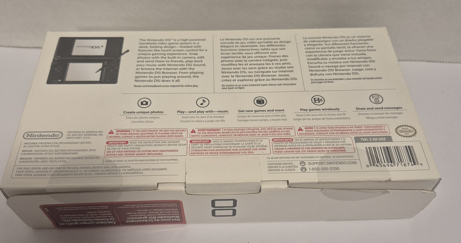 VTG Nintendo DSi Modle# TW4007700. Matte Black. 5 Games W/ Manuals + Inserts….