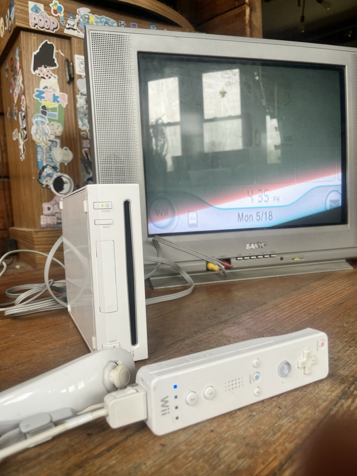 Nintendo Wii Tested and working NTSC-U/C w Remote, Nunchuk, Cables complete