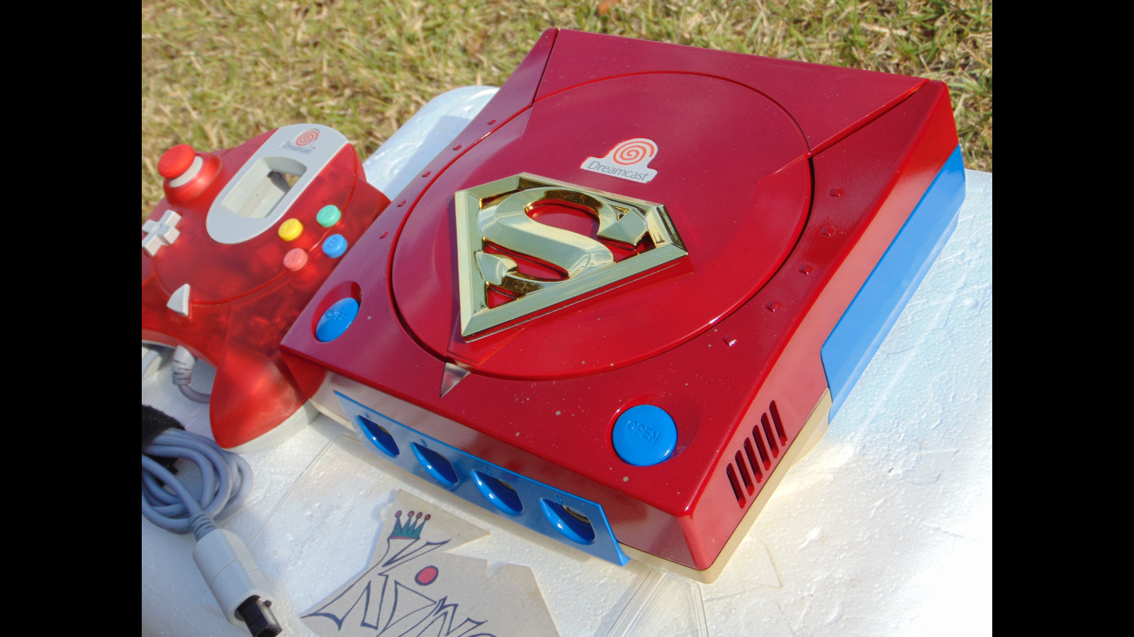 💙 SEGA Dreamcast HKT 3020 Home Console 🌟 red edition 💙 ✨ ❤️✨ ❤️ red leds
