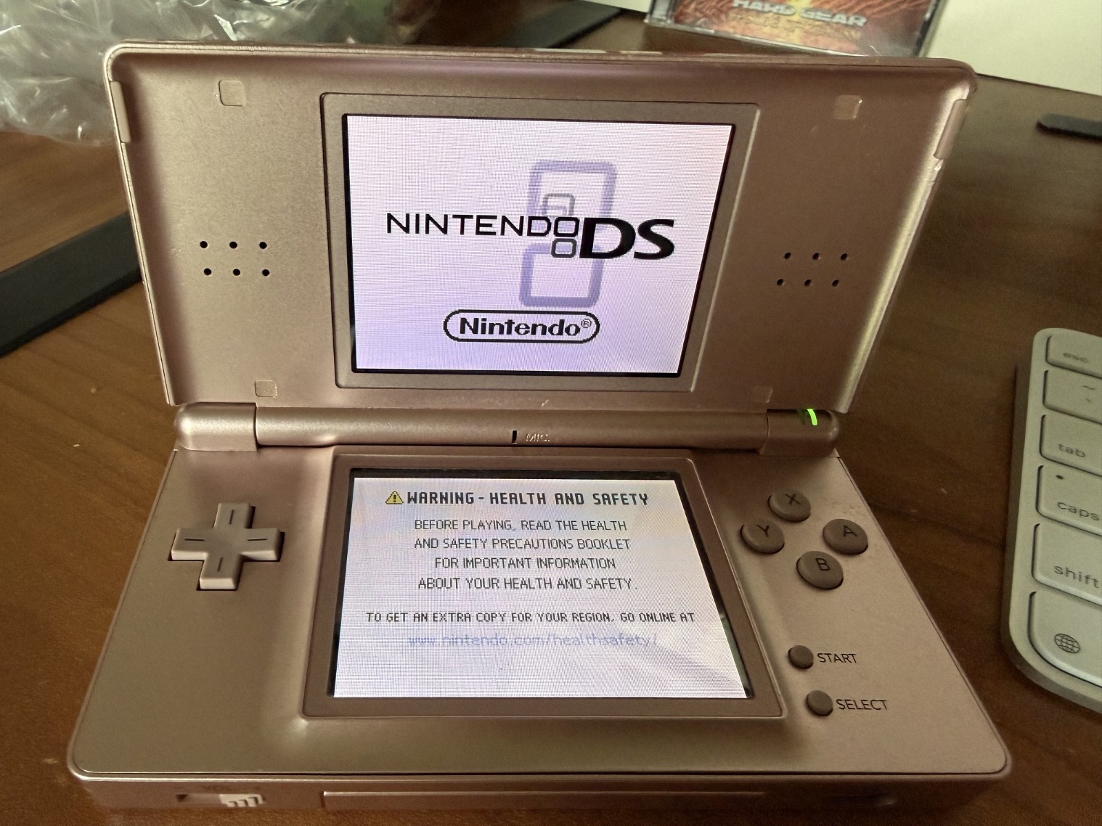 Nintendo * DS Lite Console * Metallic Rose Gold Pink (Tested)