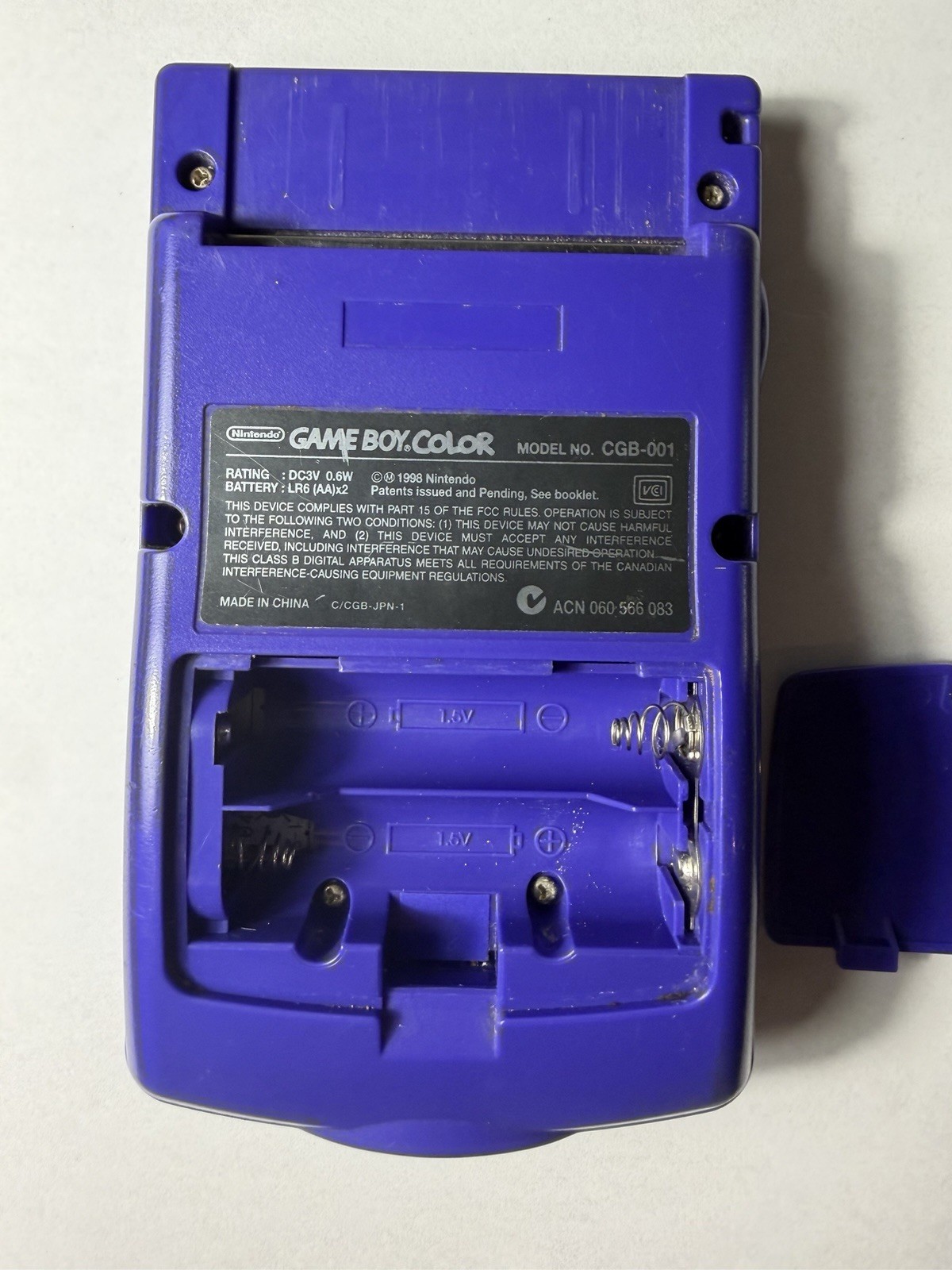 Nintendo Game Boy Color CGB-001 Purple Handheld, Color Screen – No Power