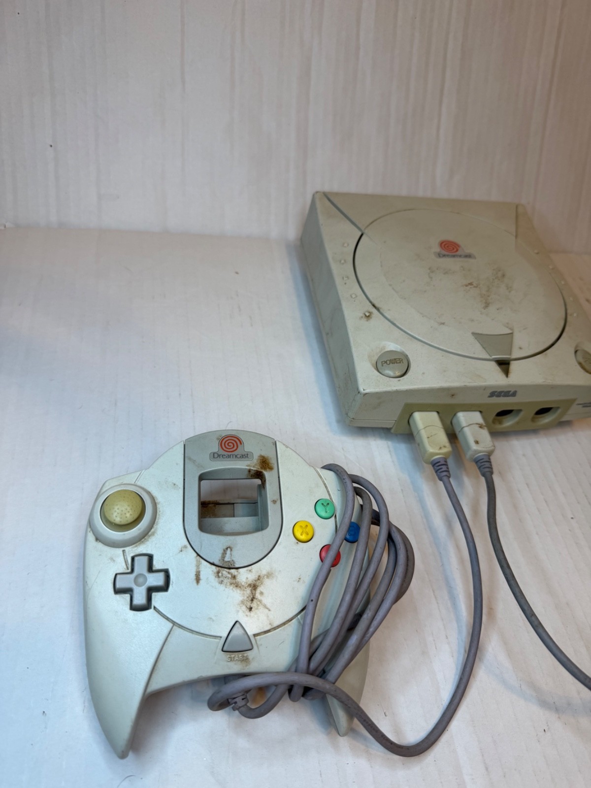 Sega Dreamcast Console Bundle w/ 2 Original Controllers Untested No Cords As-Is