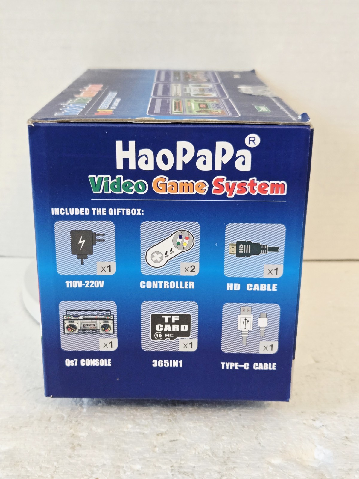 HaoPapa QS7 Video Game System SILVER Boombox 365 Classic Games New