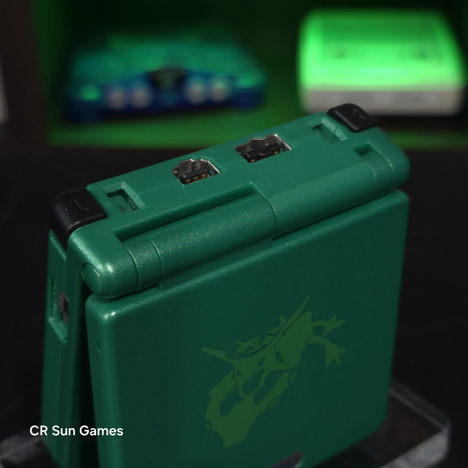 Green Nintendo Game Boy Advance GBA SP IPS MOD Adjustable Brightness – Rayquaza-