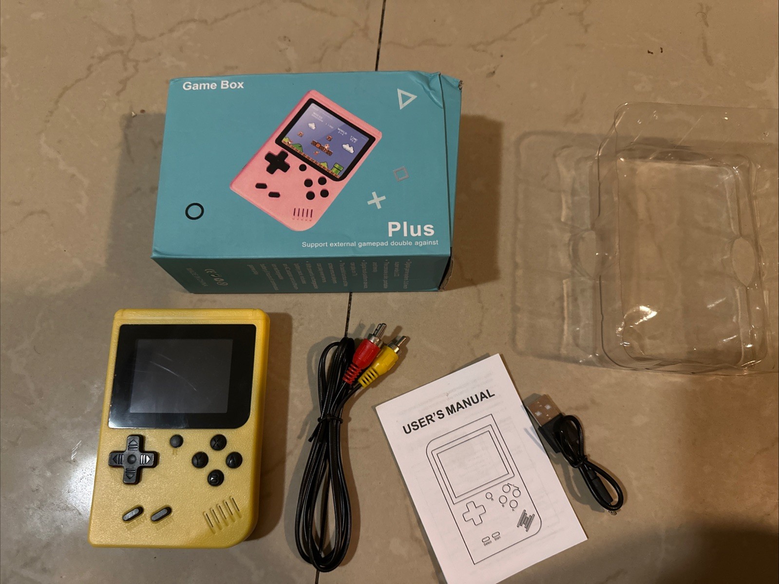 GAME BOX PLUS–RECHARGEABLE GAME SYSTEM—YELLOW