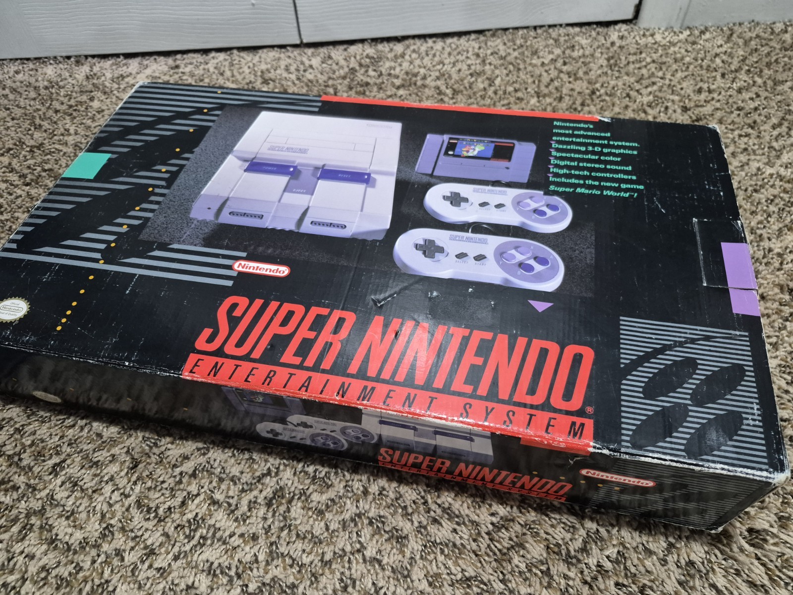 Super Nintendo SNES Console MARIO WORLD SET CIB Complete Box NICE SHAPE!