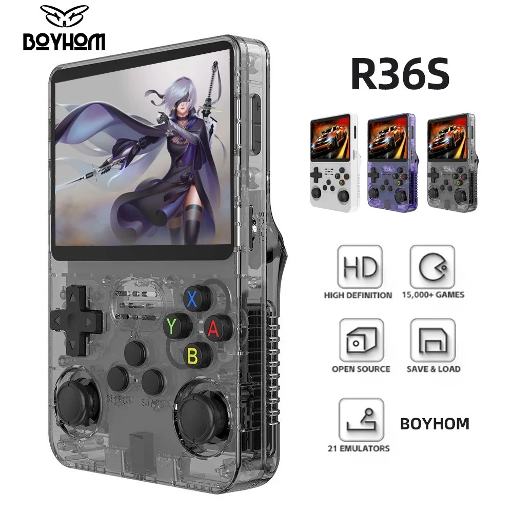 R36S Retro Handheld Video Game Console Linux System 3.5 Inch IPS Screen R35S Pro