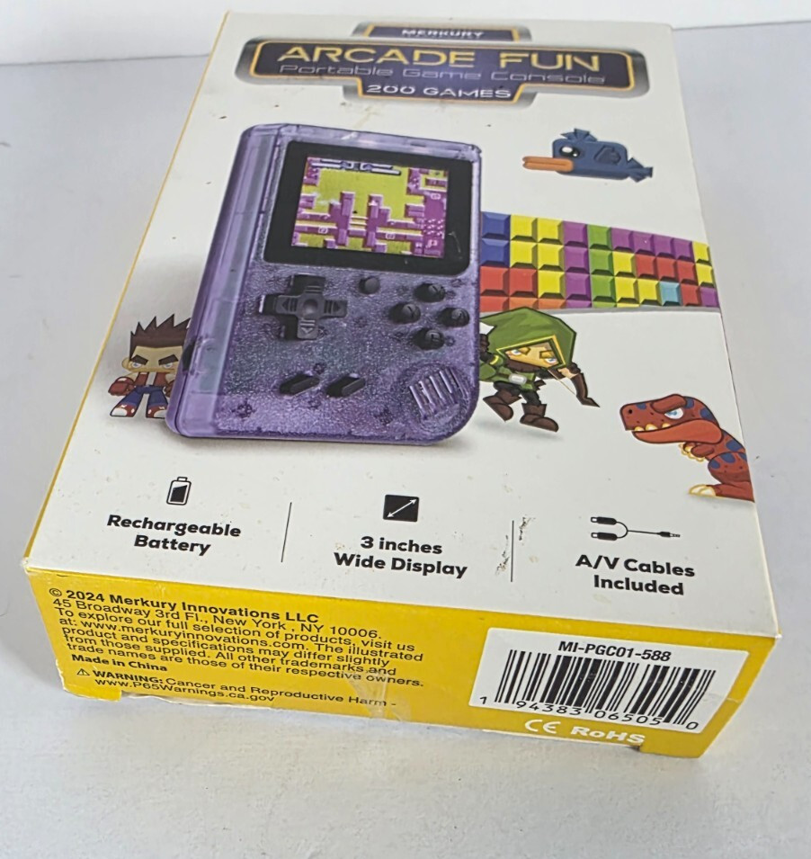Merkury Innovations Arcade Fun Portable Game Console with 200 Games