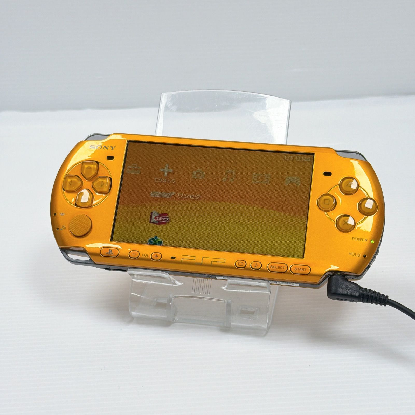 Sony PSP 3000 Bright Yellow Console PSP-3000 Tested w/ 128MB Card JP