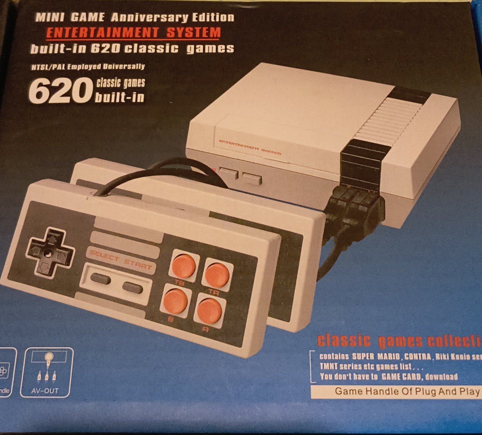 Small Nintendo Design Retro Gaming System With 620 Games and 2 Controllers