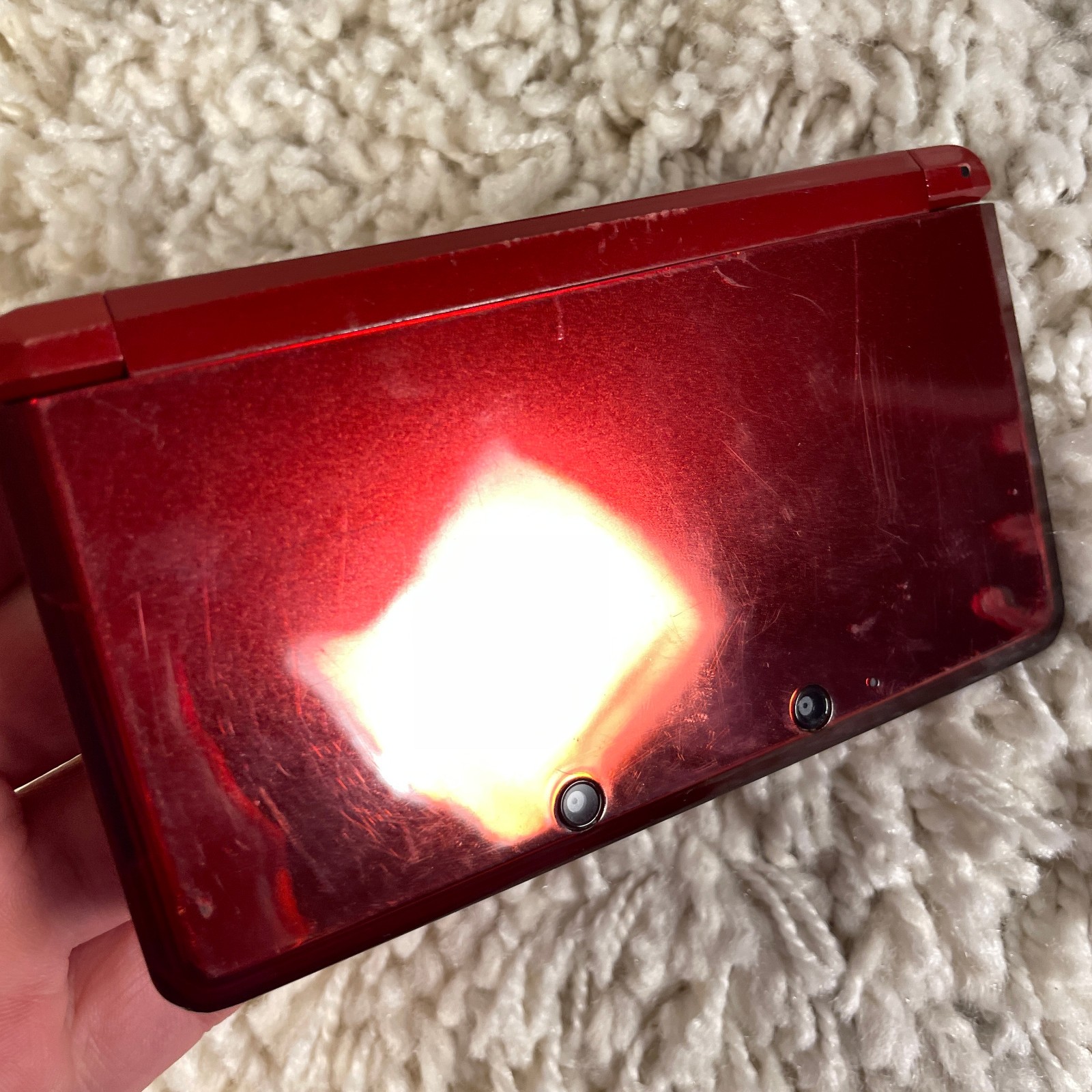 Nintendo 3DS Flame Red Handheld Console System CTR-001 READ