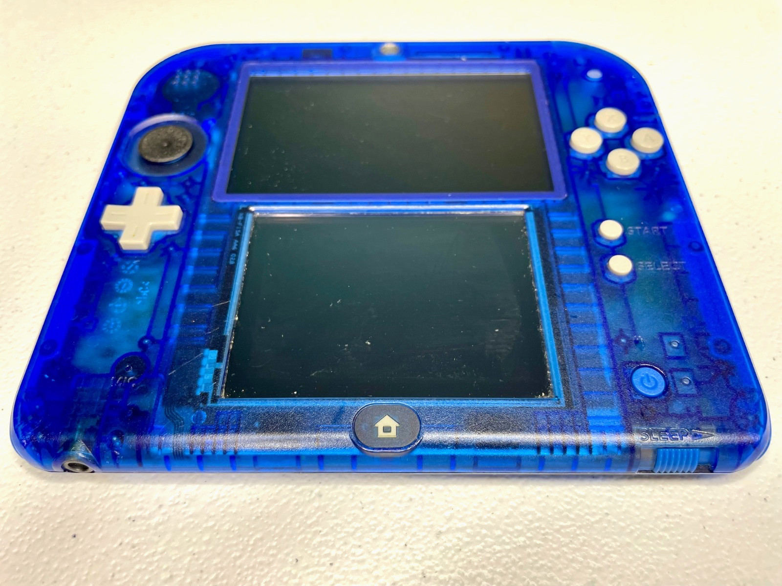 Nintendo 2DS Crystal Blue Console w/ Charger Stylus 16GB SD – Camera Doesnt Work