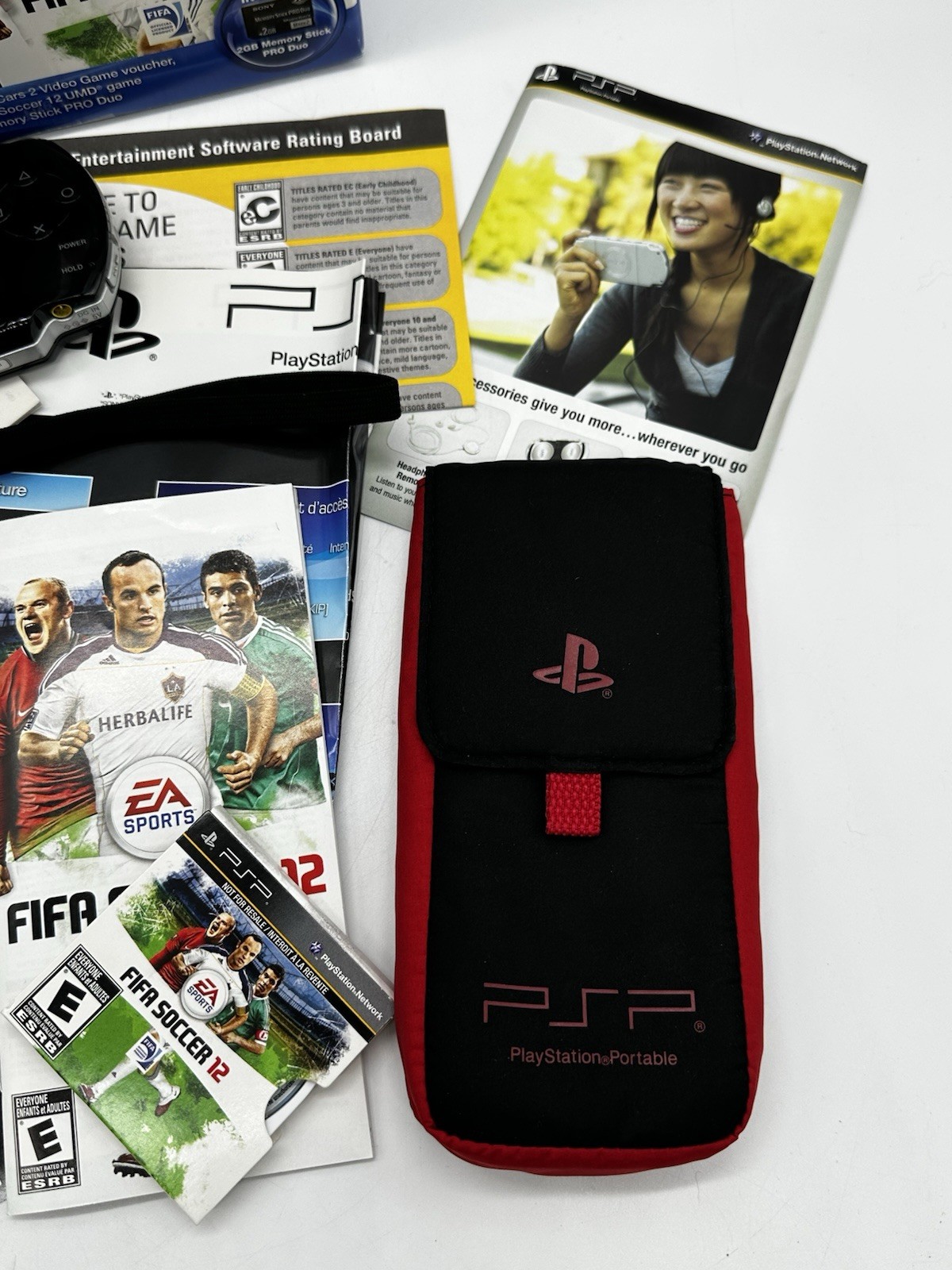 Sony PlayStation Portable PSP 3000 Handheld + Cars Fifa 12 Bundle In Box RARE