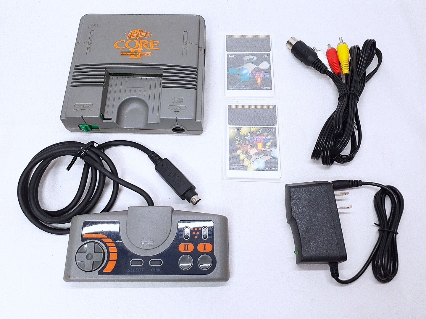 PC Engine CORE GRAFX II 2 console + 2games R-Type I&II NTSC-J Tested
